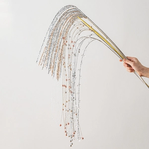 Sparkly artificial hanging branches with beads for 2025 Christmas tree decoration
