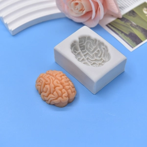 Anatomical brain shaped silicone mold for DIY Halloween baking and soap making