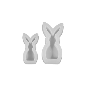 Moules en silicone lapin creux pour résine DIY et bougies, ensemble de deux tailles