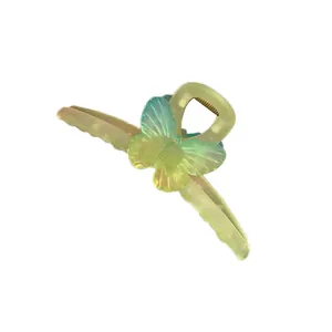 Gradient butterfly hair claw clip in translucent jelly colors for women hairstyles
