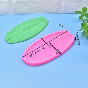 Banana leaf shaped silicone mold for fondant and soap diy with detailed leaf textures