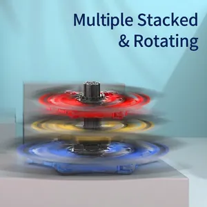 Mechanical fidget spinner with three-layer stackable spinning rings for stress relief