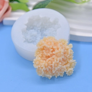 Daisy flower bunch silicone mold for DIY cake mousse, chocolate and candle making