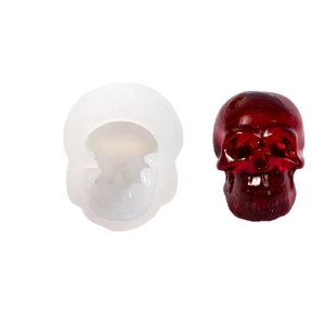 Totenkopf Silikonform mit rotem Harz für DIY Schmuckherstellung Handwerk