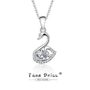 Elegant Swan Pendant Necklace 925 Sterling Silver Moissanite Zircon Inlaid Clavicle Chain Minimalist Jewelry For Women