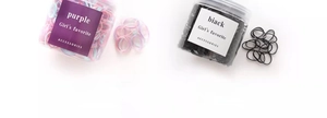 Elastici per capelli spessi ad alta elasticità colori gelatina e nero in barattoli