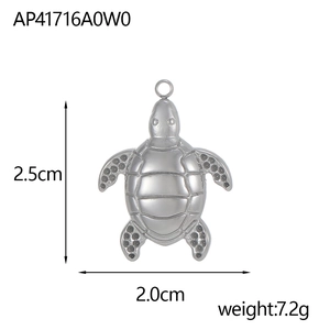 Detailed view of silver turtle pendant with dimensions 2.5cm by 2.0cm and metal textures