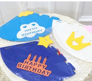 Non-woven fabric birthday party hat set, DIY crown and cloud design for kids and adults celebration