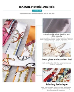 Detail of silk-like satin scarf featuring nautical patterns of anchors and ropes