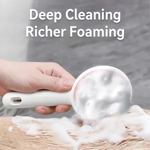 Ergonomic silicone hair massage brush with rich foam for deep scalp cleaning and washing