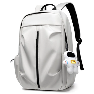 Casual Backpack Oxford Cloth Waterproof Laptop School Travel Simple Street Style With Astronaut Pendant For Men Women