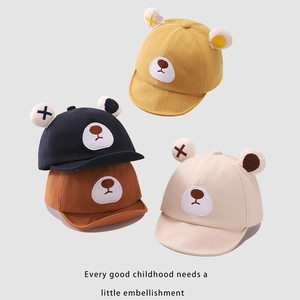 Niedliche Baby-Baseballkappe mit Bärenohren und weichem Schirm in vier Farben als Sonnenschutz