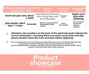 Comparison chart of nail glue vs jelly adhesive tabs for press-on nail application guide