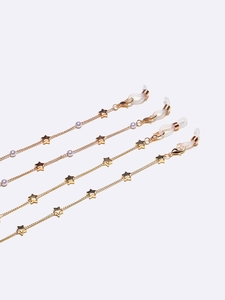 Chaînes De Lunettes En Cuivre Avec Breloques Étoiles Et Fausses Künstliche Perles Cordons De Lunettes Antidérapants Pour Lunettes