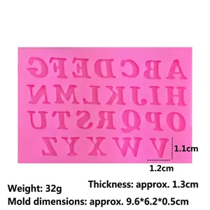 Rosa Silikon Alphabet Backform mit 26 Buchstaben A-Z für die Tortendekoration