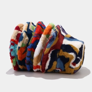 Colorful plush bucket hats for women made of warm faux fur in various vibrant shades