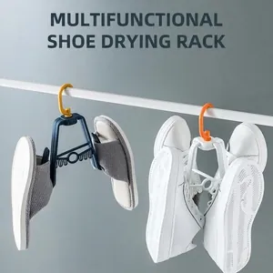 Multifunctional shoe drying rack with 360 rotation hook for balcony outdoor use