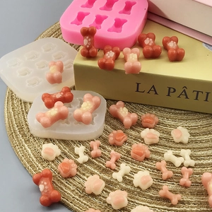 Stampi in silicone alimentare a forma di zampa di gatto e osso per dolci e artigianato