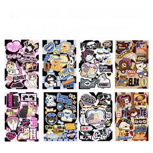 8 sheets of cute American style cat and dog stickers for DIY planners and phone cases