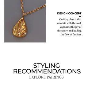 Macro shot of gold teardrop necklace featuring textured hammered finish detail