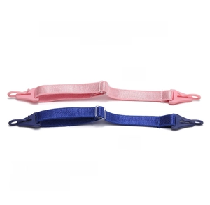 Pink and blue elastic fabric eyeglass lanyards with plastic hooks for anti-slip glasses