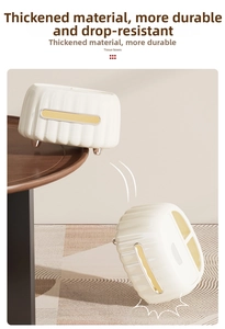 Detail of thickened cream-colored tissue box showing durable shockproof material
