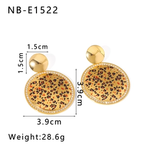 Detailed size specifications for gold leopard print earrings with white crystals