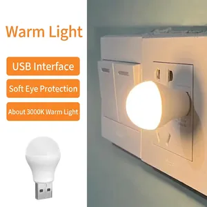 Detail of 3000K warm light portable USB night light with soft eye protection globe