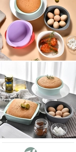 Food grade silicone cake molds in various shapes within a cozy baking setting