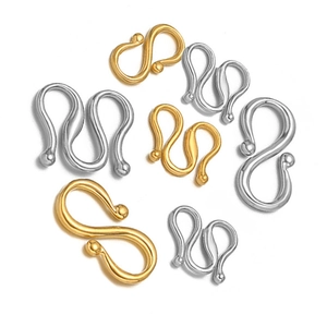 S and M shaped 18k gold plated stainless steel clasps for DIY jewelry making