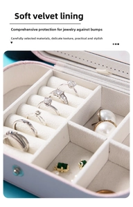 Macro view of soft velvet interior and organized slots in pink leather jewelry box
