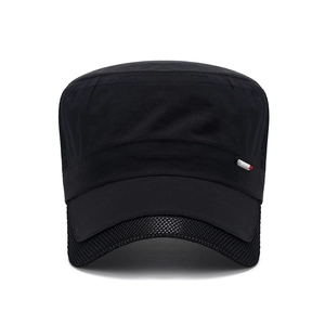 Casquette Plate pour Hommes Été Séchage Rapide Chapeau de Soleil Respirant en Maille Réglable Cadet Army Cap Sport de Plein Air Randonnée Pêche