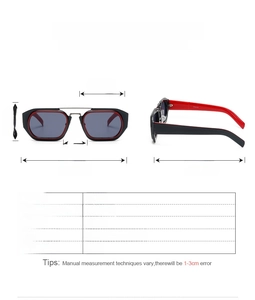 Detailed size specifications for the vintage small frame sunglasses with UV protection