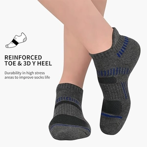 Breathable mesh ankle socks for men with reinforced toe and 3D Y-heel support