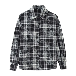 Ensemble de vacances chemise à manches longues et jupe à carreaux noirs et blancs