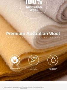 Detail of premium stacked Australian wool scarves in warm neutral tones and soft texture