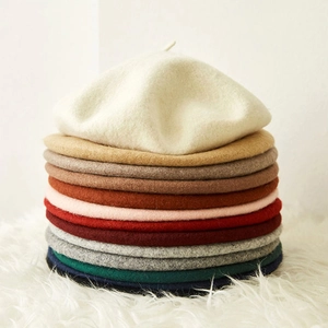 Women's Wool Beret Hat French Artist Style Solid Color Warm Vintage Winter Painter Cap Fashion Elegant Accessory