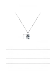 Specifiche del ciondolo in Moissanite da 1.00CT con dettagli della catena in argento 925