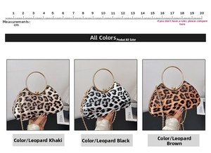 Detail view of leopard print box bags featuring gold circular handles and metal ball clasps