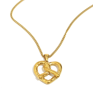 Minimalist 18K gold plated stainless steel necklace featuring a cross heart pendant on a fine chain