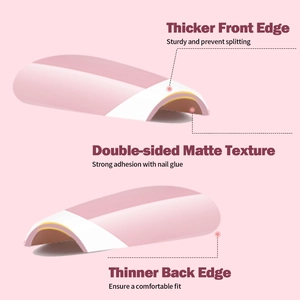 288pcs 12-color press-on nail set featuring thick tips and matte finish for durability