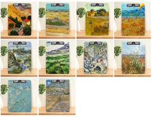 A4 wooden clipboards featuring various Van Gogh art prints with black metal clips
