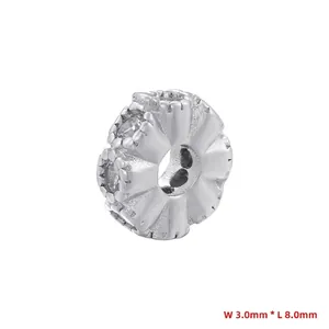 Close-up of honeycomb spacer bead with micro-pave zircons for DIY jewelry design