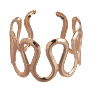 Elegant rose gold wavy open bangle with geometric hollow design for a minimalist style