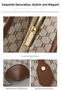 Detailed close-up of retro tote bag featuring vintage pattern and magnetic buckle