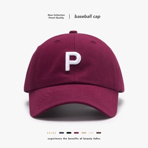 Baseball Cap Pure Cotton 3D P Letter Embroidery Adjustable Breathable Soft Top Casual Vintage Fashion Men Women