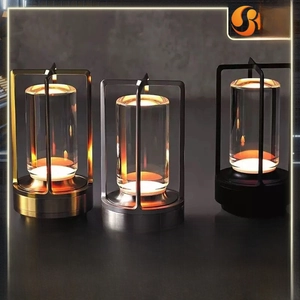 Sleek LED ambient lanterns with three-color dimming and metallic finish for cozy decor