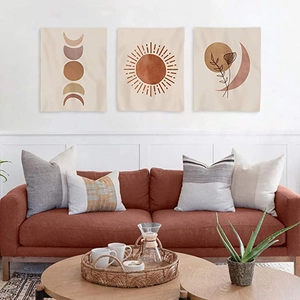 Bohemian Sun Moon Tapestries Polyester Cotton Wall Hanging Minimalist Modern Abstract Celestial Decor Living Room Art