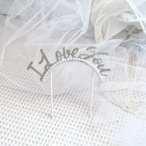 Décoration de gâteau strass perles I love you romantique mariage fête d'anniversaire accessoire