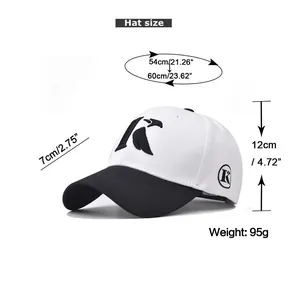 Size chart showing 54-60cm circumference for the cotton K-letter embroidery baseball cap